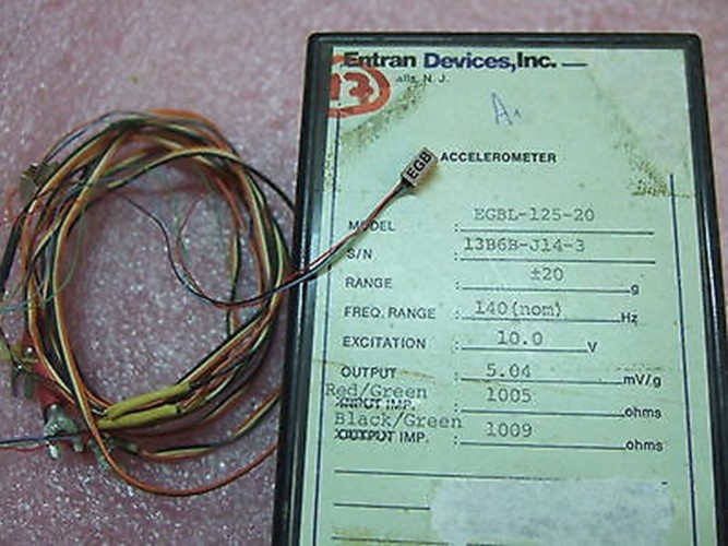 Entran Devices Model EGBL12520 Accelerometer ±20g 140Hz 10V 5.04mV/g (Box*A1) eBay