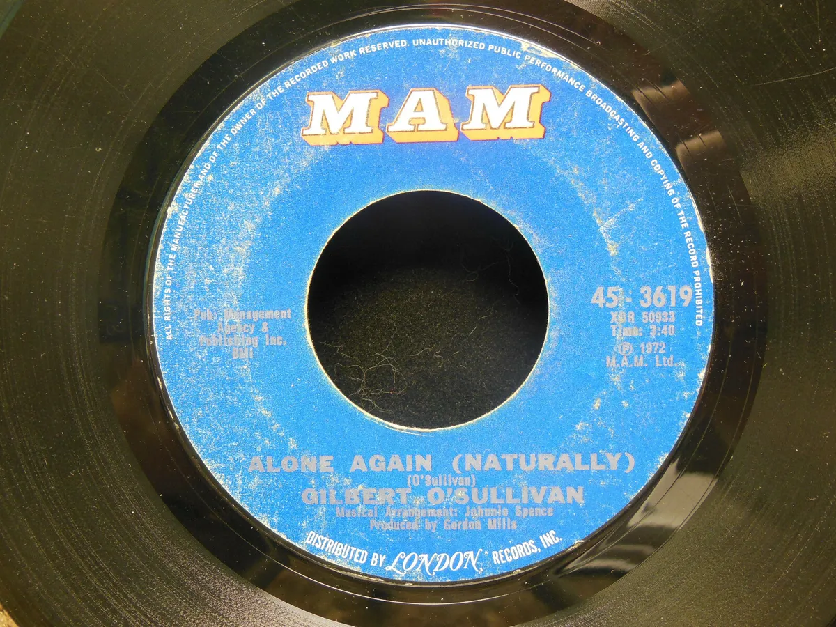 Gilbert O'Sullivan 45 RPM Save It / Alone Again (Naturally)