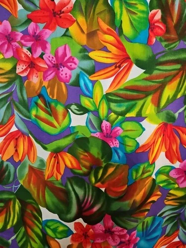 Alexander Henry Vibrant Hawaiian / Tropical  Cotton Fabric  44" x 1 Yd + (Read)