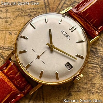 ROLEX Marconi Vintage Manual Wind Watch Serviced Used Gold-Plated Sub-Seconds