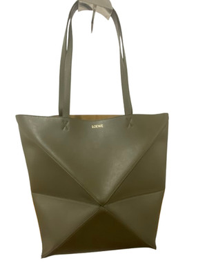 Loewe Puzzle Fold Tote in Dark Khaki Leather Retail $2350 | eBay