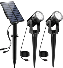 Solar Spot Lights Outdoor, 2-In-1 Solar Landscape Spotlights IP65 Waterproof 9.8