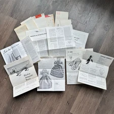 Vintage 60s-70s Sewing Pattern Lot Dolls Toys Slippers Afghan Craft Patterns