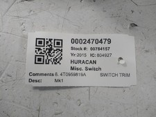 LAMBORGHINI HURACAN PART NUMBER 4T0959819A - BONNET ENGINE COVER RELEASE SWITCH