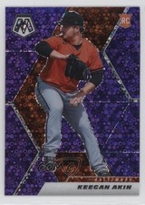 2021 Panini Mosaic Rookie Quick Pitch Purple Prizm 2/50 Keegan Akin #239 00jz