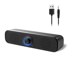 1Mii Computer Speakers for Desktop Laptop Tablet, USB Powered PC Black/silver