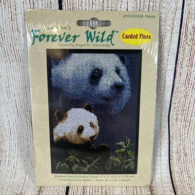 PANDA BEAR Janlynn's Forever Wild Counted Cross Stitch Kit NEW in Pkg. 5''x7''