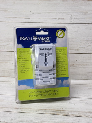 New Conair Travel Smart All In One Adapter And Converter Combo Unit. T523ADN