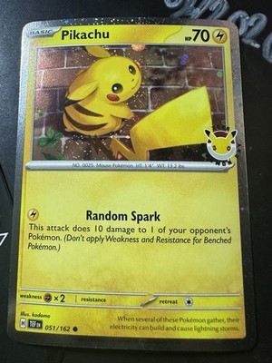 Pikachu 51/162 With SWIRL(S)! 2026 Pokemon Day Stamped Cosmos Holo Promo, NM
