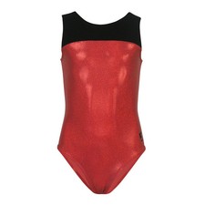 K-Bee Red Sparkly Hologram Leotard Adult XS
