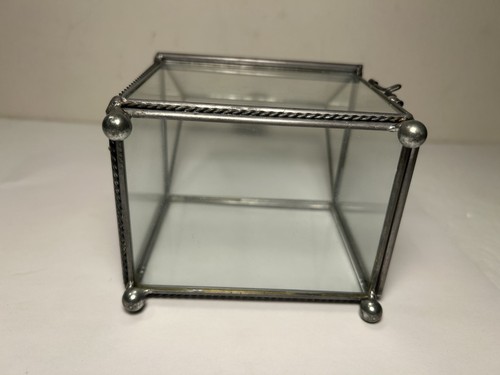 Vintage Lead Glass Terrarium Display Church Shape Rooster Accent 8.25” - Picture 6 of 7