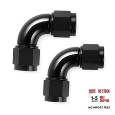 6AN Female to 6AN Female 90 Degree Swivel 6AN-90Degree-2Pcs One Piece Full Flow
