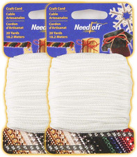  43 Solid White - Needloft  Craft Cord 2 Pack 40 Yards 2X20Yds 