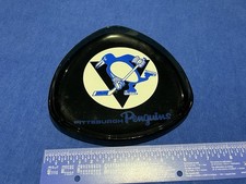 Vintage 1970’s Pittsburgh Penguins Smoked Glass Hockey Dish NHL