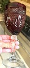 VTG CRISTAL D'ARQUES Durand RUBY RED Cut Crystal Water Wine Glass Goblet 8" Set — photo 3