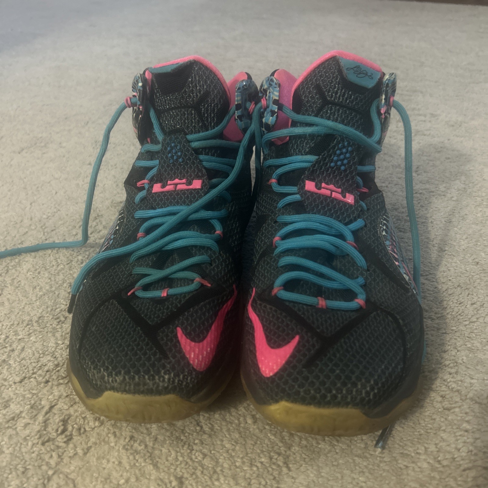 Nike Lebron James Size 11, Black Pink And Blue Basketball Sh