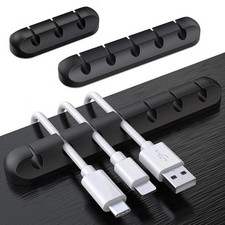 Cable Organizer Silicone USB Cable Winder Desktop Tidy Management Clips