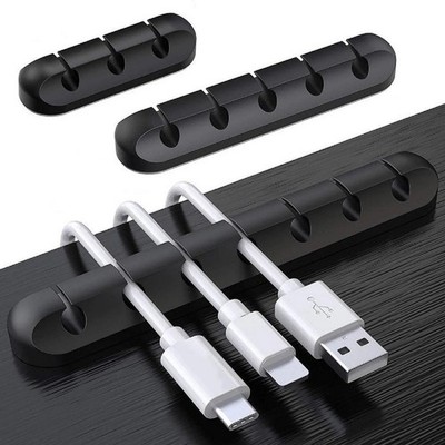 Cable Organizer Silicone USB Cable Winder Desktop Tidy Management Clips
