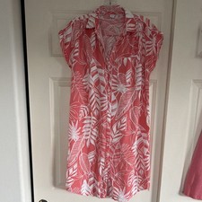 Old Navy Womens S Pink White Floral Linen Ray...