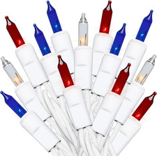 Red White and Blue String Lights - 35 Count 4Th of July Patriotic Mini Christmas