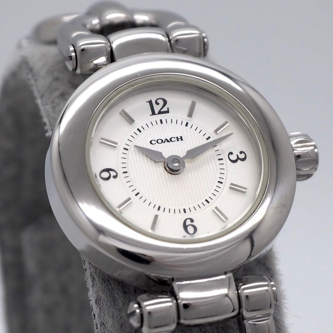 Good Condition COACH Watch with Box Ladies Silver White COACH,17359 thumbnail 8