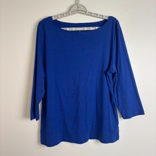 Talbots 3/4 sleeve tee womens XL blue stretch...