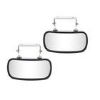 Universal 4x8 inch Blind Spot Convex Mirror Stainless Steel w/Mounting Bracket