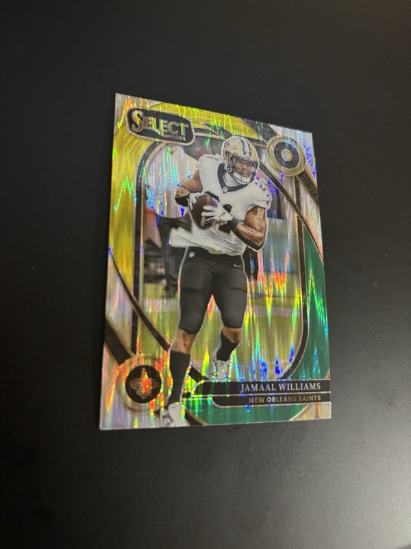 2024 Panini Select Jamaal Williams Yellow and Green Shock Prizm #266