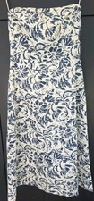 J. Crew Sleeveless Blue & White Empire Waist Dress Women Size 2 EXCELLENT