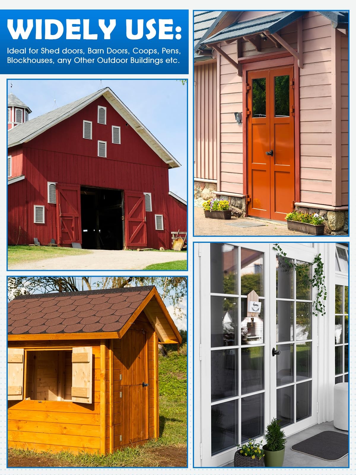 Shed Door T-Handle Lock Latch Kit 5-1/2" Stem 4 Keys, 6in Spring Loaded Gate ...