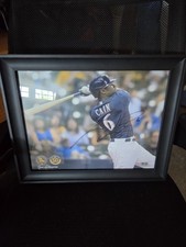 Lorenzo Cain Milwaukee Brewers Signed Baseball Photo authenticated 