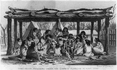 Photo:Fort Utah Utah Indian Prisoners 1852 under Common Platform