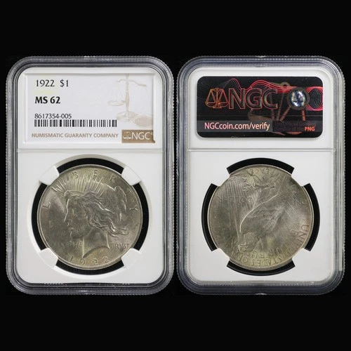 1922 United States $1 Peace Silver NGC MS 62