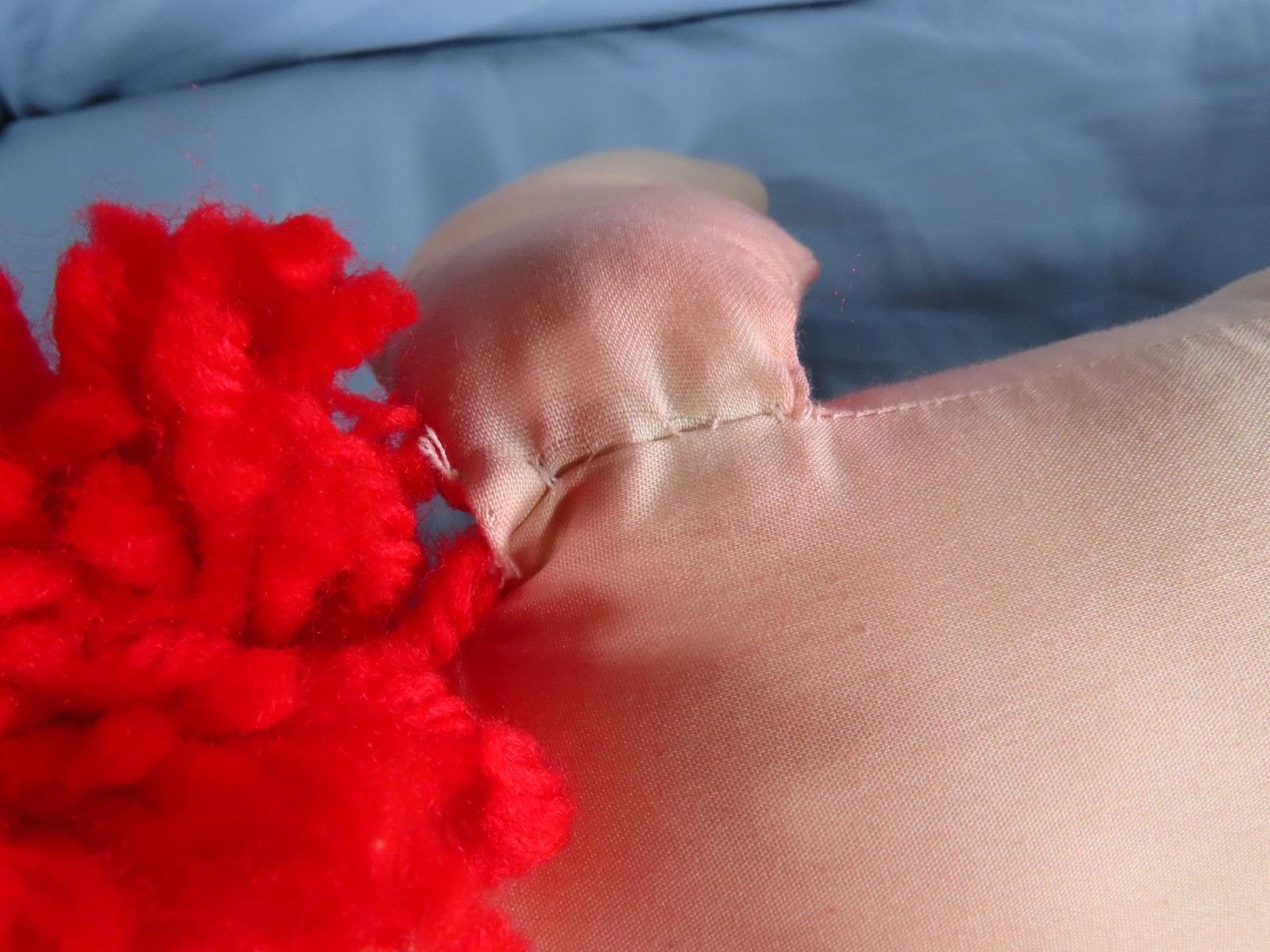 Vintage HOMEMADE? Raggedy Ann ANDY BOY DOLL Adorable Calico Shirt 25" TALL