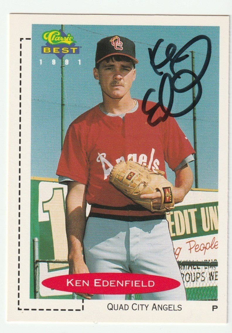 Ken Edenfield Signed 1991 Classic Best Card Auto California Angels Autograph COA
