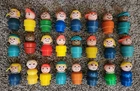 Lot of 24 - vintage Fisher Price LITTLE PEOPLE - Figures Kids Pilots Driver etc.