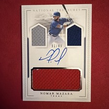 2016 National Treasures - Player's Collection Signatures Nomar Mazara /99 AU MEM