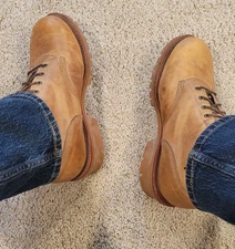 Men's Chippewa Boots Tan Wheat Leather Packer Logger Lineman Lace Up 11.5 EEE