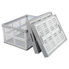 Vababa 28 L Plastic Collapsible Storage Bins, Stacking Utility Foldable Baske...