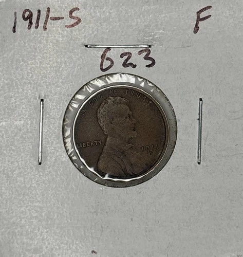 1911-S Fine Lincoln Wheat Penny, Item 623