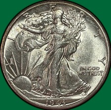1943-D Walking Liberty Half Dollar Choice Almost Uncirculated AU+ Coin #36387