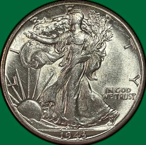 1943-D Walking Liberty Half Dollar Choice Almost Uncirculated AU+ Coin #36387