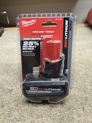 Milwaukee 48-11-2450 M12  RedLithium HIGH OUTPUT 5.0Ah XC5.0 Battery Pack