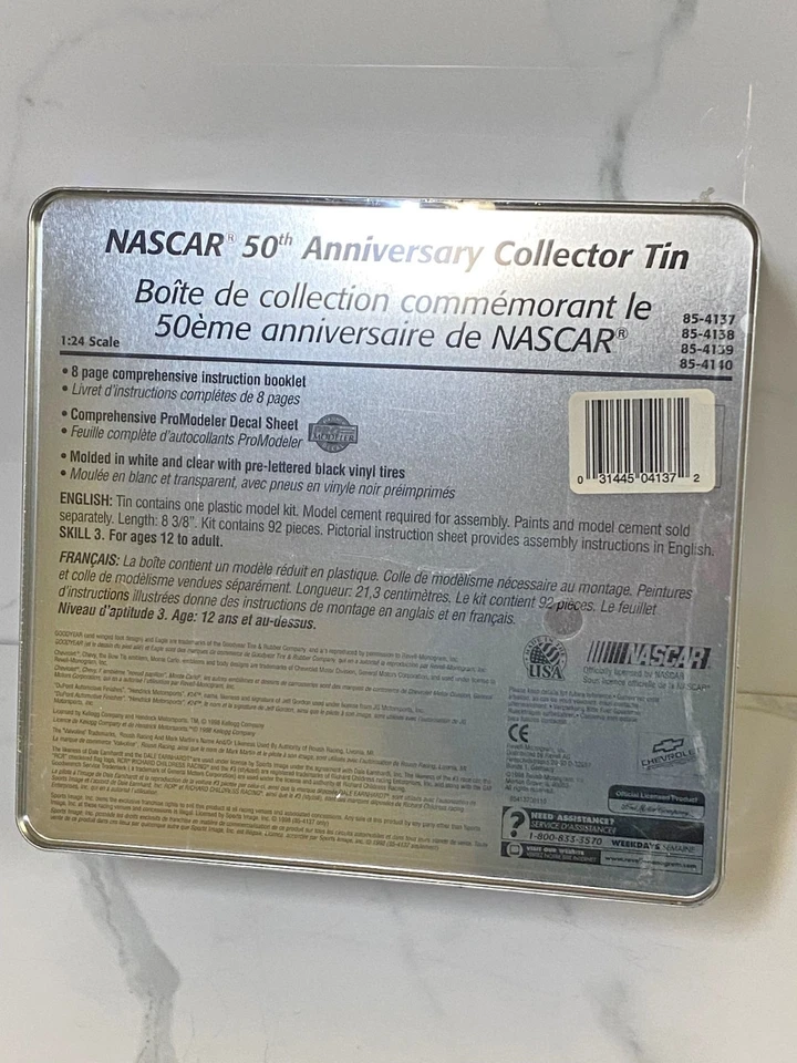 Revell NASCAR 50th Earnhardt #3 Goodwrench Monte Carlo Tin & Model Kit Sealed - Image 4 of 4