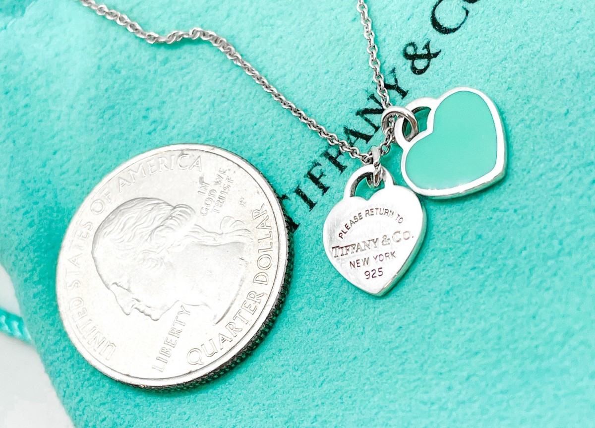 Tiffany & Co. Return to Tiffany Mini Blue Double Heart Pendant