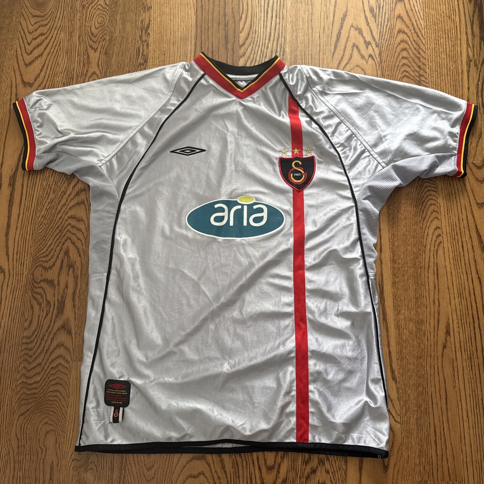 Galatasaray 02 04 Soccer Jersey Umbro Turkey Vintage Gray Medium