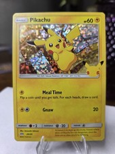 2021 Pok mon PIKACHU HOLO CARD McDonalds Happy Meal Toy Holographic 25/25