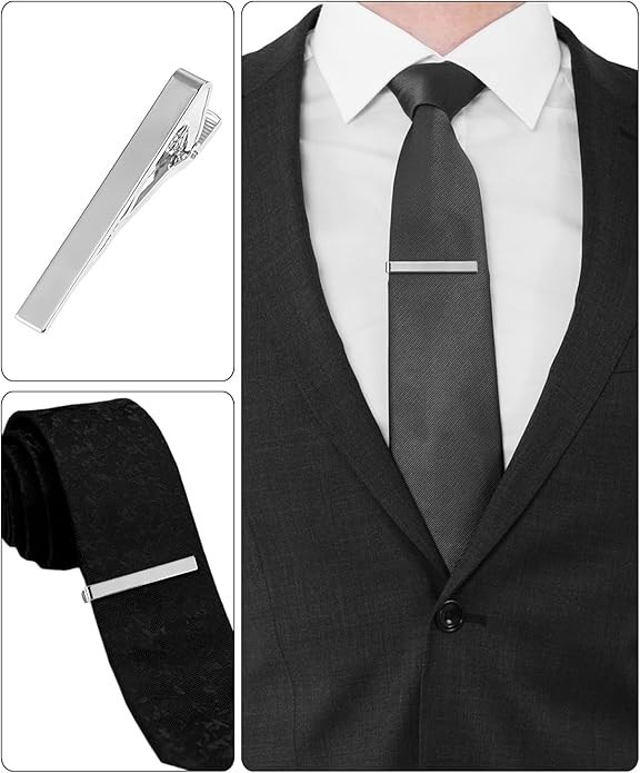 5P Tie Clips For Men, 5 Different Classic Tie Bar, Stainless Steel Tie Clip for