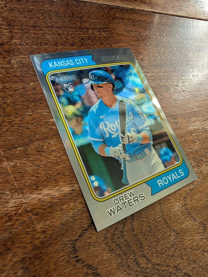 Drew Waters 2023 Topps Heritage Silver Refractor Rookie Card /374 -NM/MT - Image 3 of 4