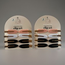 2 Pack 8pc Creaseless Hair Clips No Bend Styling Makeup Hair Clip Set 16pc